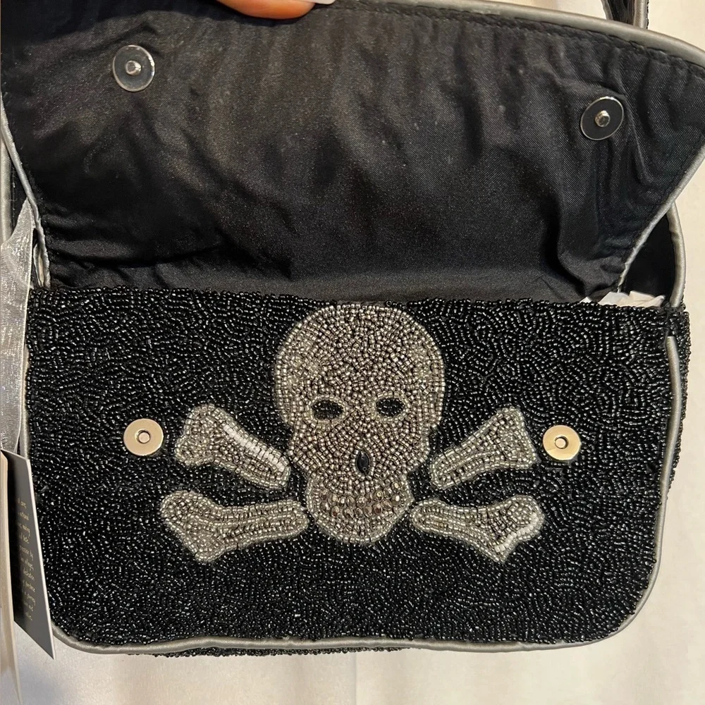 ☠️🖤MADE IN INDIA, VIRAL Skull Beaded Shoulder Bag🖤☠️NWT